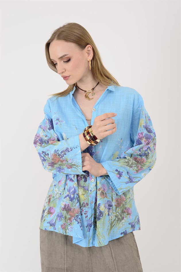 25003 ÇİÇEK DESEN GÖMLEK