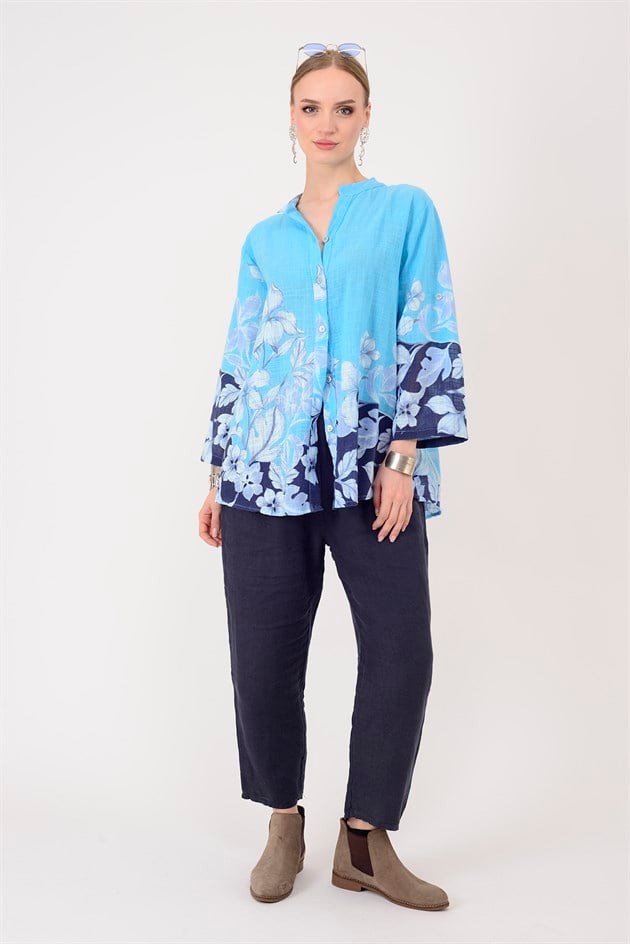 25003 ÇİÇEK DESEN GÖMLEK