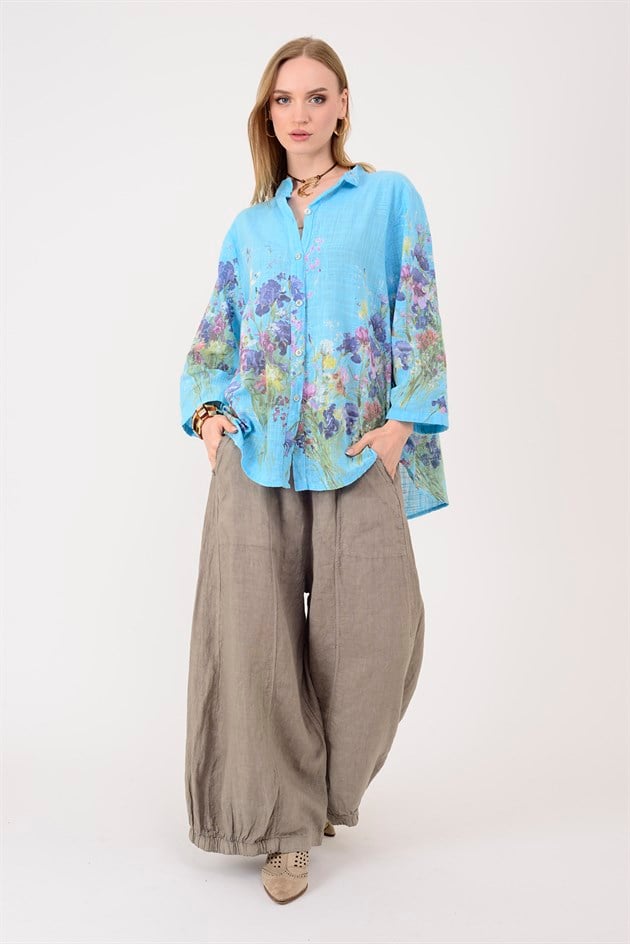 25003 ÇİÇEK DESEN GÖMLEK