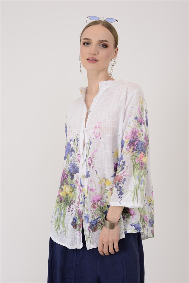 25003 ÇİÇEK DESEN GÖMLEK