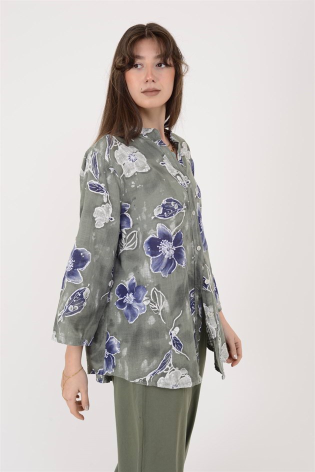 25003 ÇİÇEK DESEN GÖMLEK