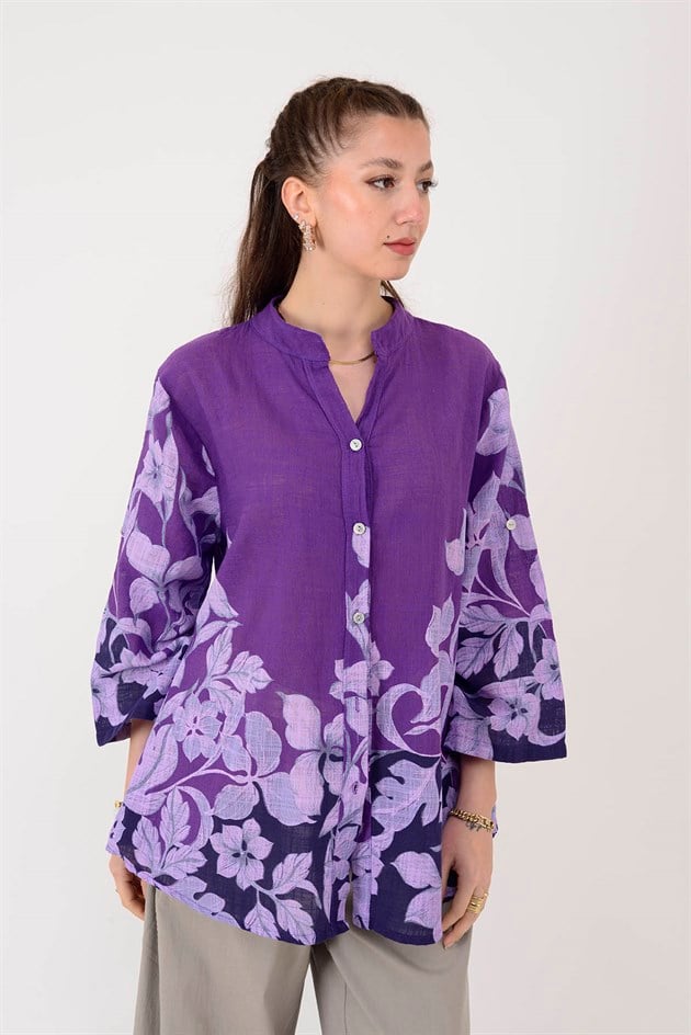 25003 ÇİÇEK DESEN GÖMLEK