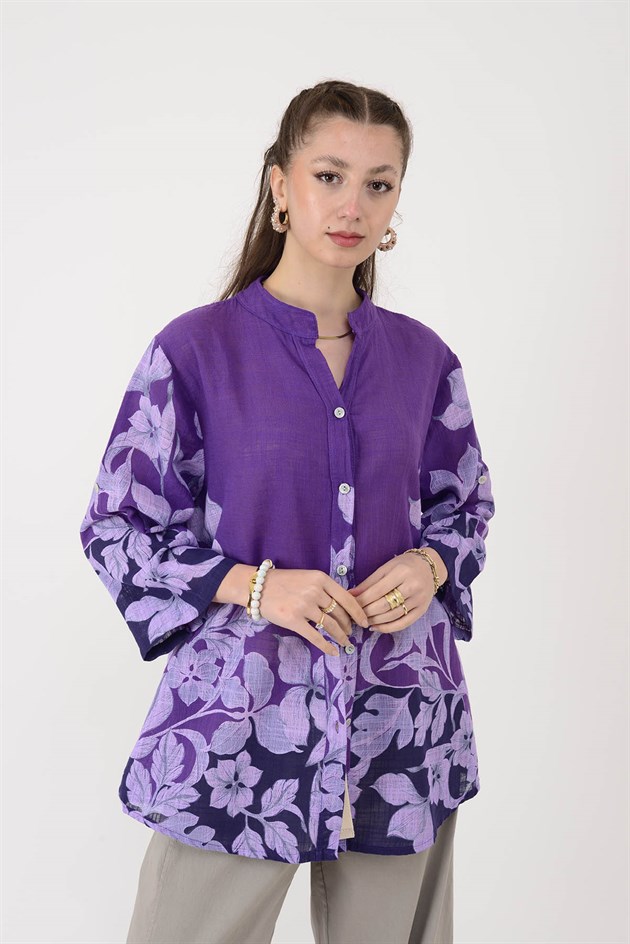 25003 ÇİÇEK DESEN GÖMLEK