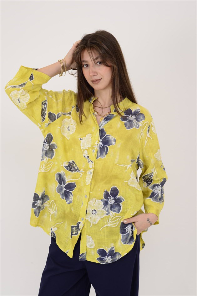 25003 ÇİÇEK DESEN GÖMLEK