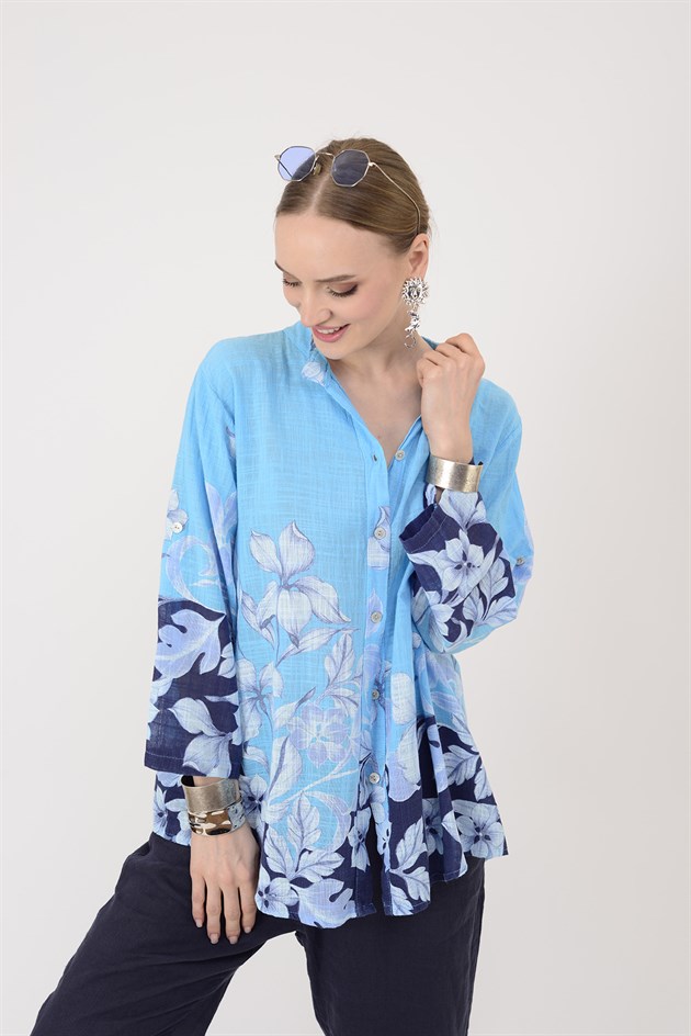 25003 ÇİÇEK DESEN GÖMLEK