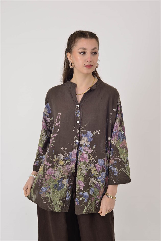 25003 ÇİÇEK DESEN GÖMLEK