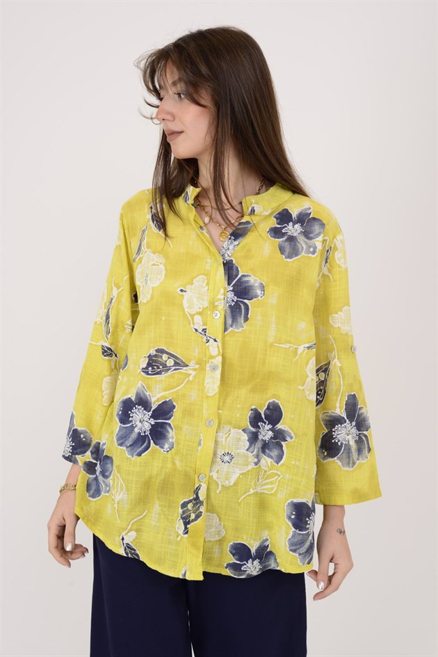 25003 ÇİÇEK DESEN GÖMLEK