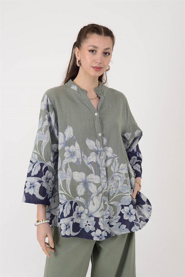 25003 ÇİÇEK DESEN GÖMLEK