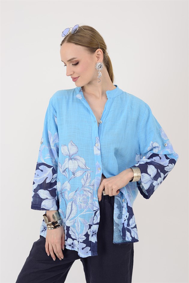 25003 ÇİÇEK DESEN GÖMLEK