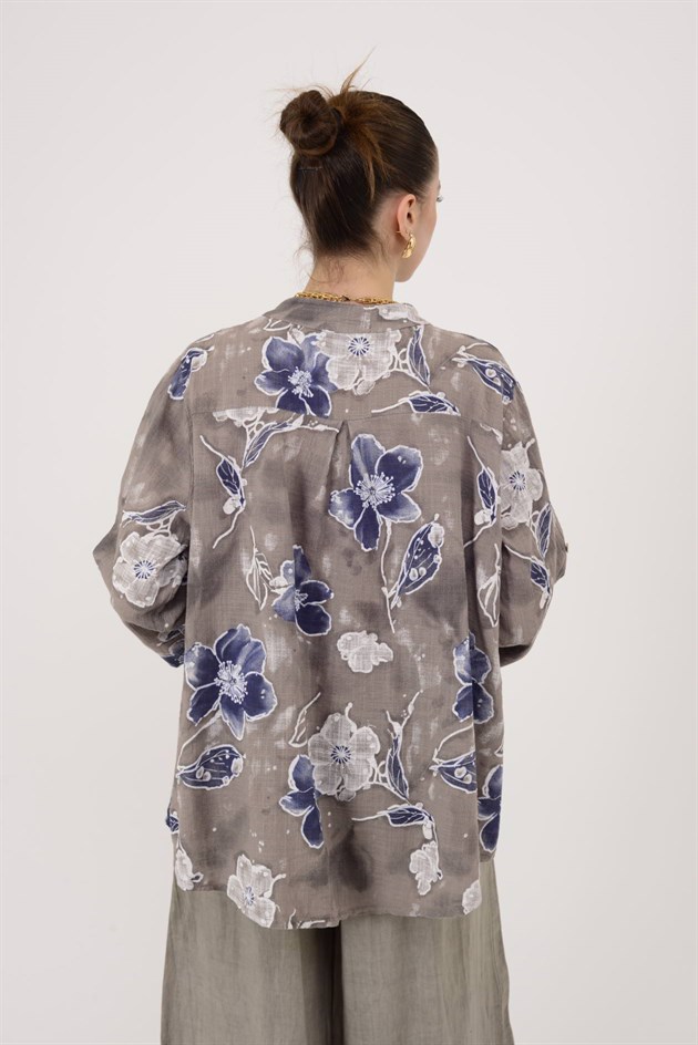 25003 ÇİÇEK DESEN GÖMLEK