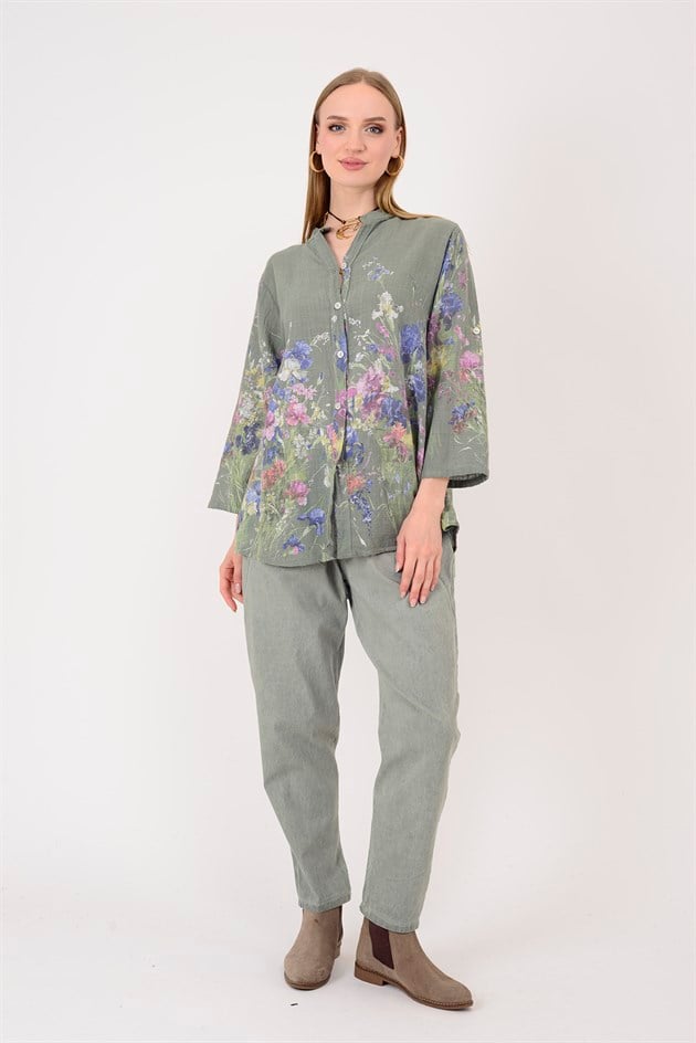 25003 ÇİÇEK DESEN GÖMLEK