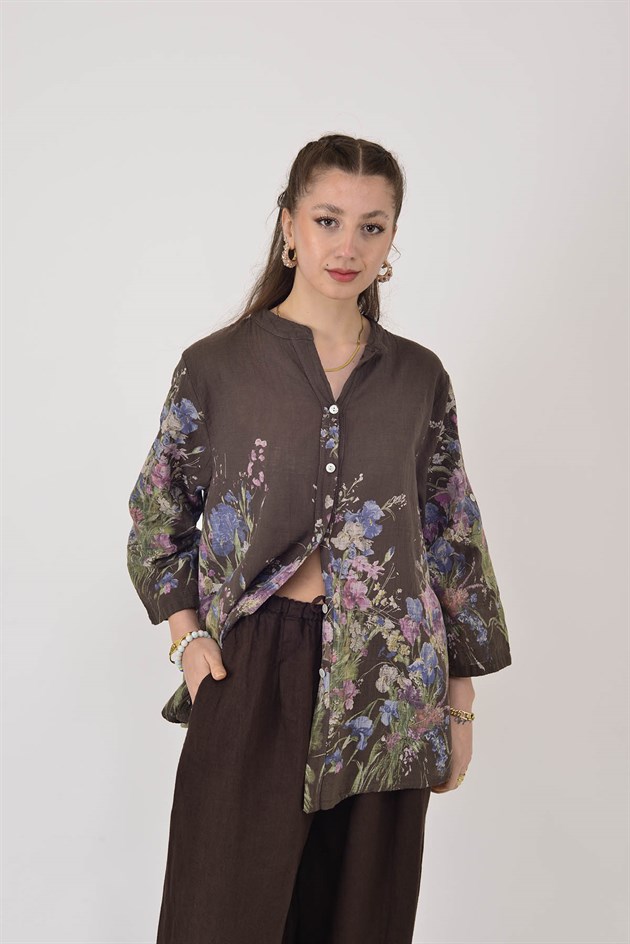 25003 ÇİÇEK DESEN GÖMLEK