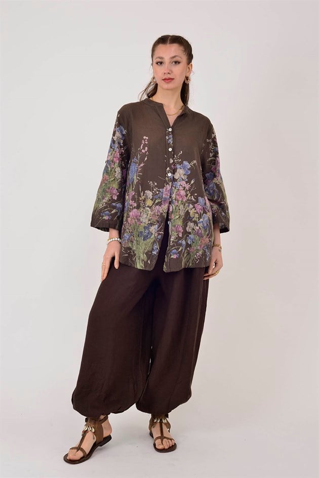 25003 ÇİÇEK DESEN GÖMLEK