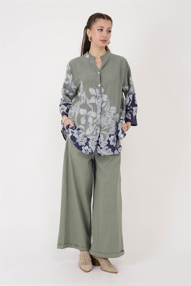 25003 ÇİÇEK DESEN GÖMLEK