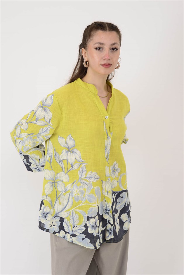 25003 ÇİÇEK DESEN GÖMLEK