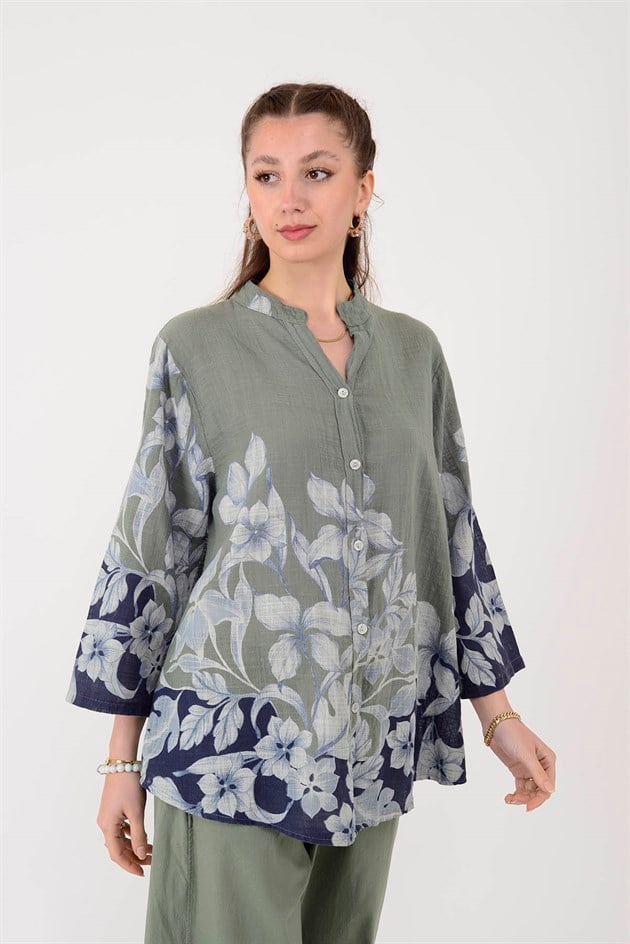 25003 ÇİÇEK DESEN GÖMLEK