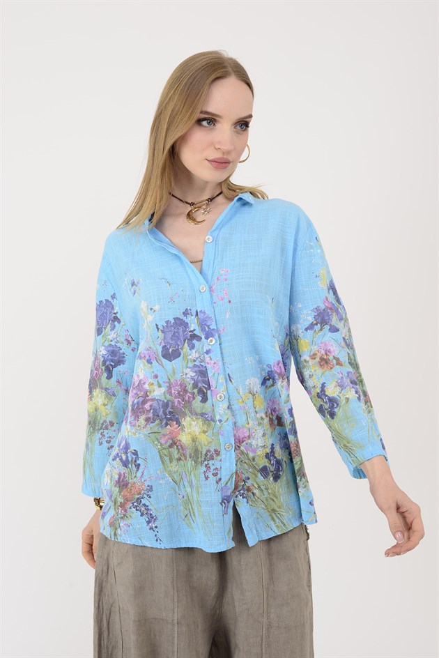 25003 ÇİÇEK DESEN GÖMLEK