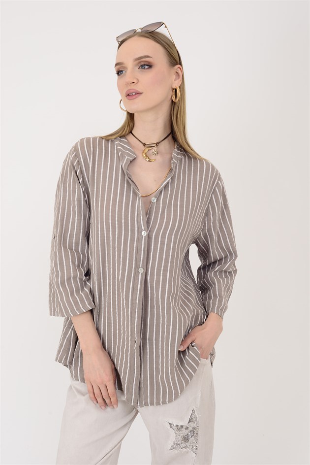 25003 LINE ÇİZGİLİ GÖMLEK