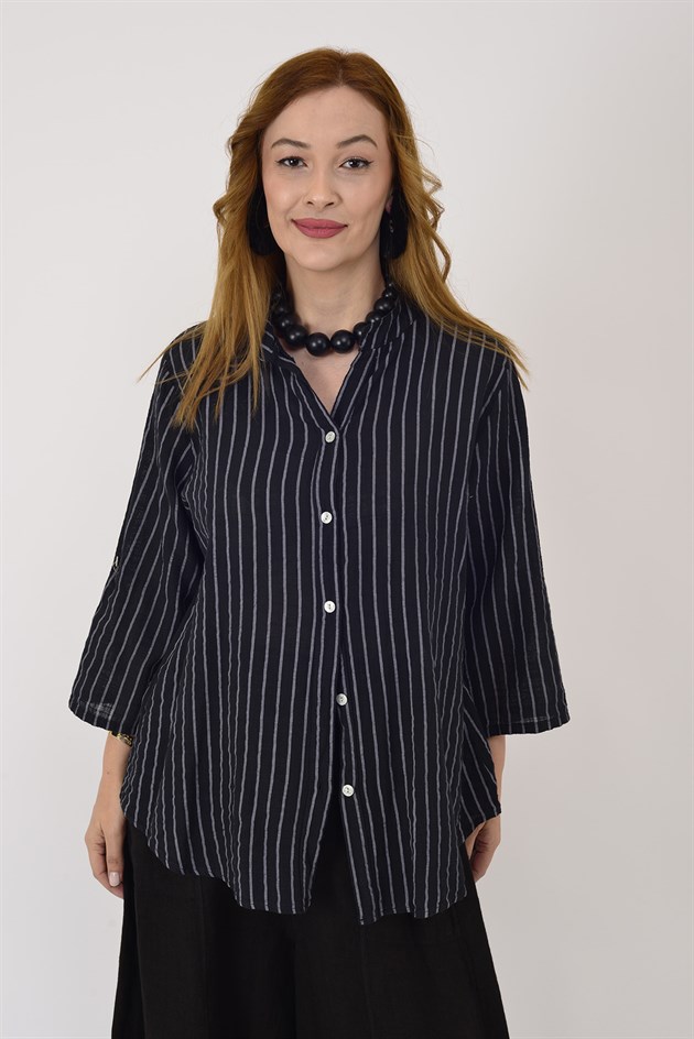 25003 LINE ÇİZGİLİ GÖMLEK