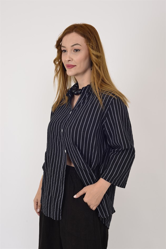 25003 LINE ÇİZGİLİ GÖMLEK