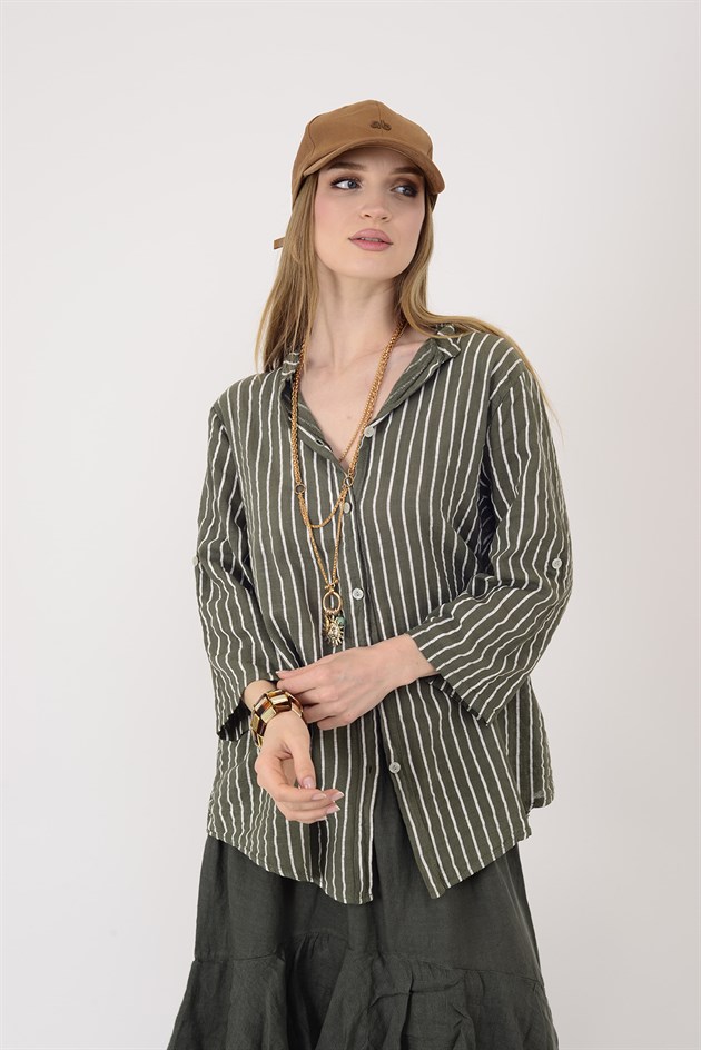 25003 LINE ÇİZGİLİ GÖMLEK