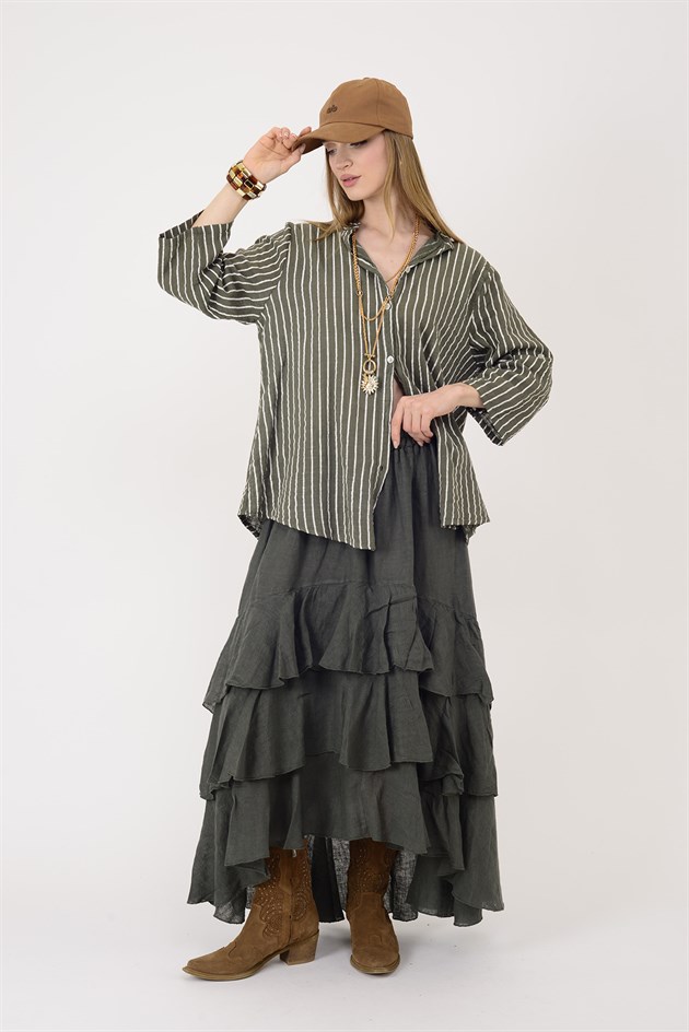 25003 LINE ÇİZGİLİ GÖMLEK