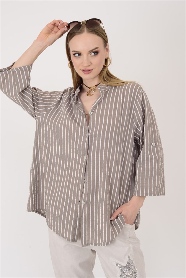 25003 LINE ÇİZGİLİ GÖMLEK