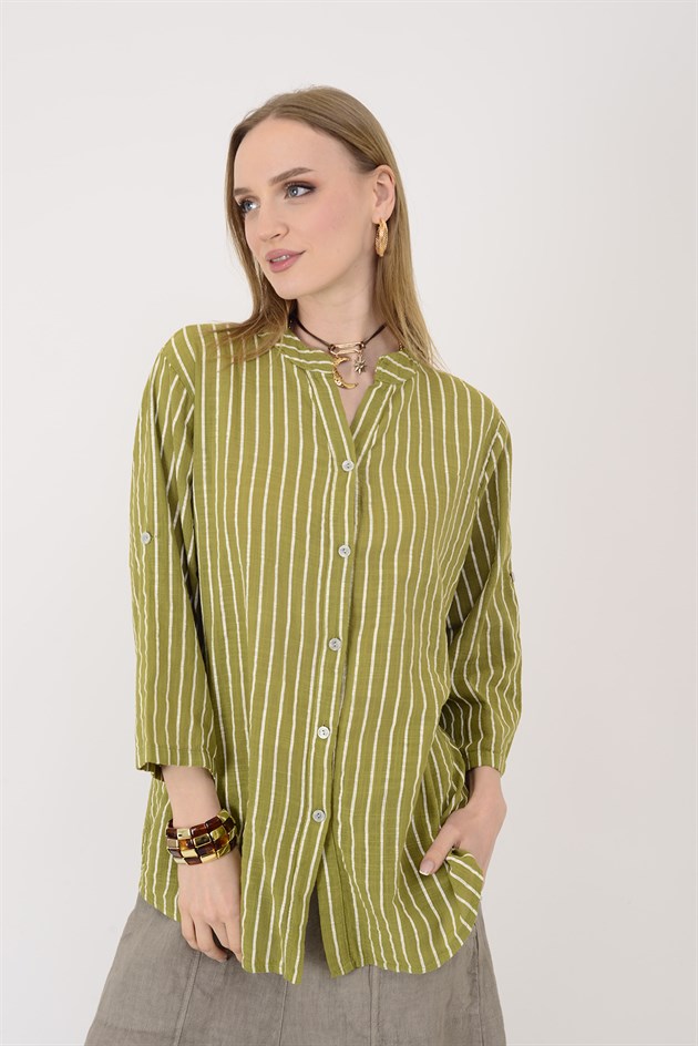 25003 LINE ÇİZGİLİ GÖMLEK