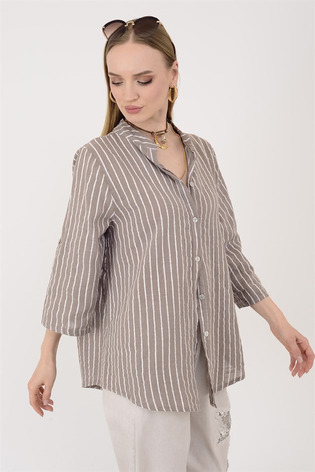 25003 LINE ÇİZGİLİ GÖMLEK