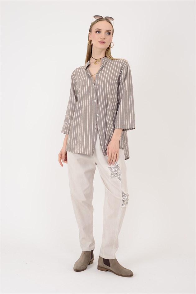 25003 LINE ÇİZGİLİ GÖMLEK