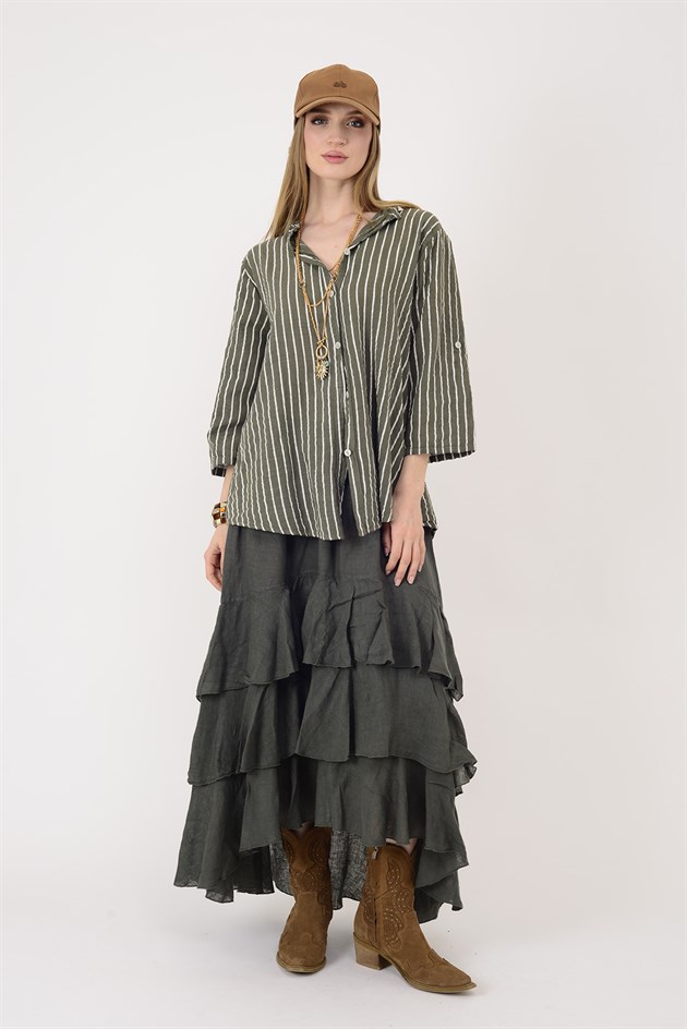 25003 LINE ÇİZGİLİ GÖMLEK