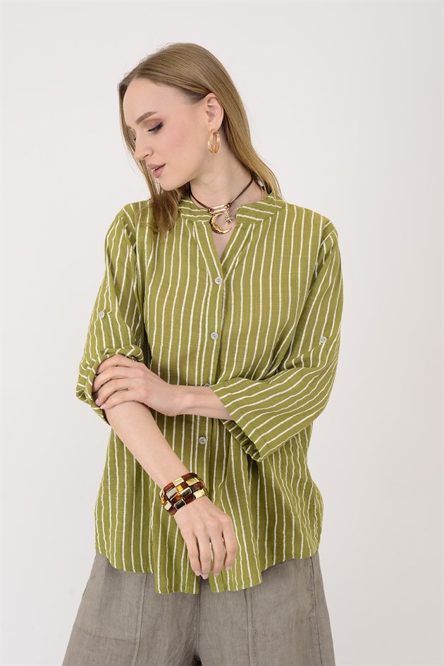 25003 LINE ÇİZGİLİ GÖMLEK