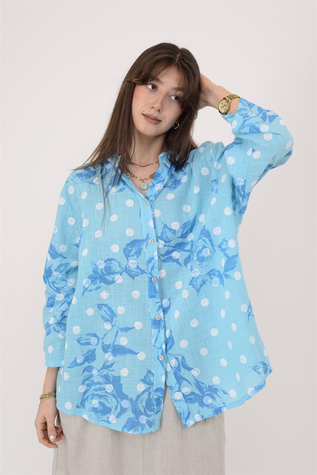 25003 PUANTİYE DESEN GÖMLEK