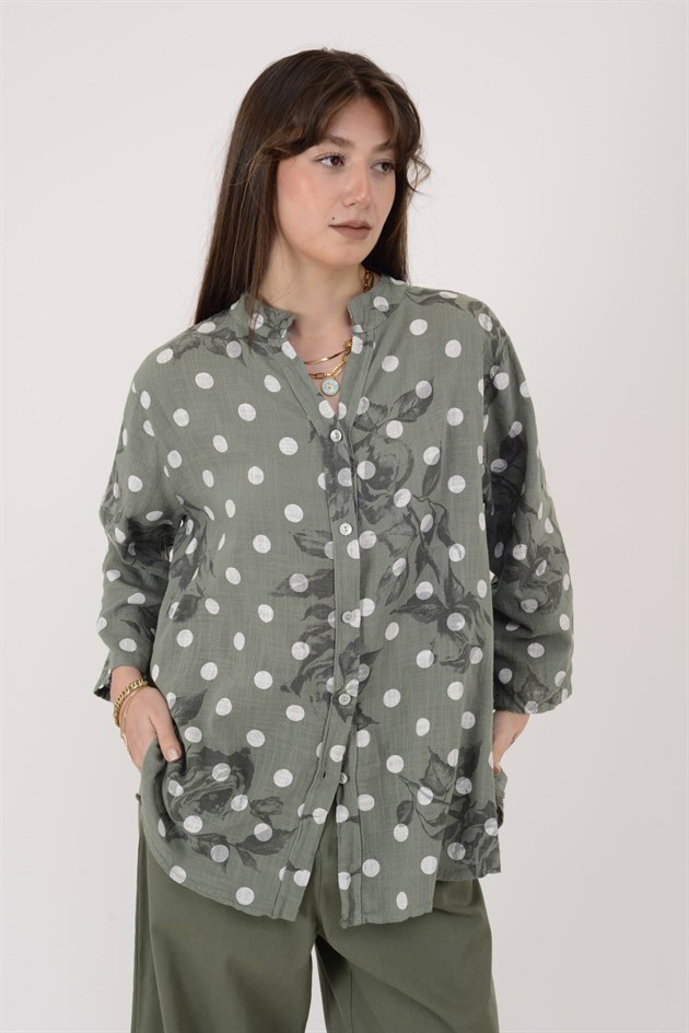 25003 PUANTİYE DESEN GÖMLEK