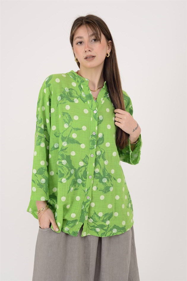 25003 PUANTİYE DESEN GÖMLEK