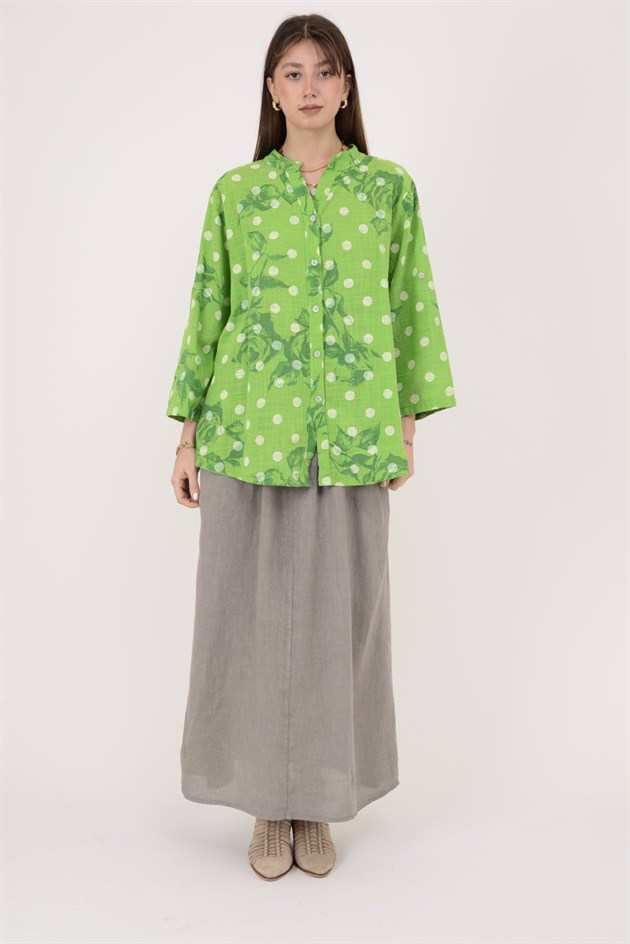 25003 PUANTİYE DESEN GÖMLEK