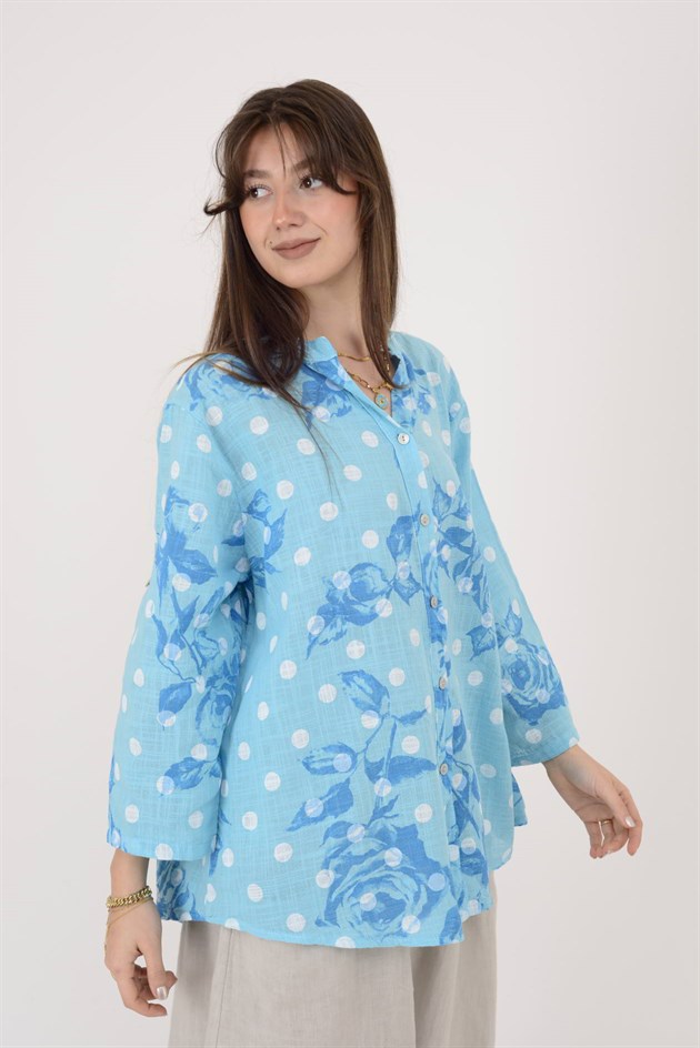 25003 PUANTİYE DESEN GÖMLEK