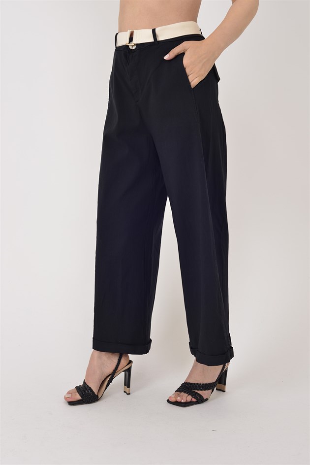 250066 KEMER DETAYLI GABARDİN PANTOLON