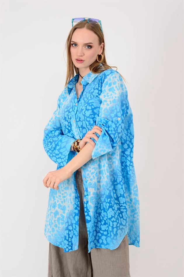 2502 LEOPAR DESEN GÖMLEK TUNİK