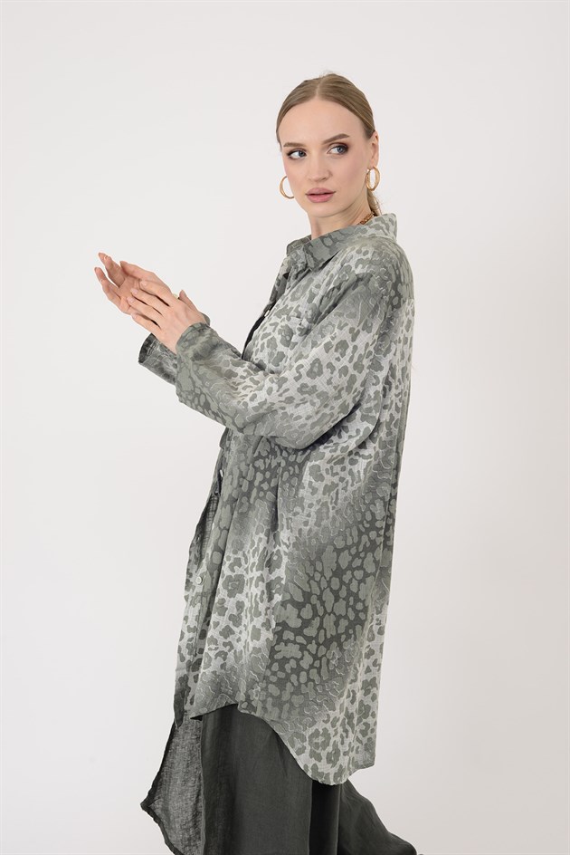 2502 LEOPAR DESEN GÖMLEK TUNİK
