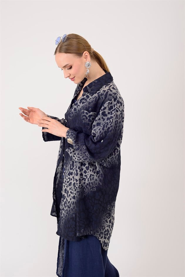 2502 LEOPAR DESEN GÖMLEK TUNİK