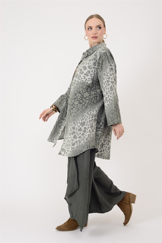 2502 LEOPAR DESEN GÖMLEK TUNİK