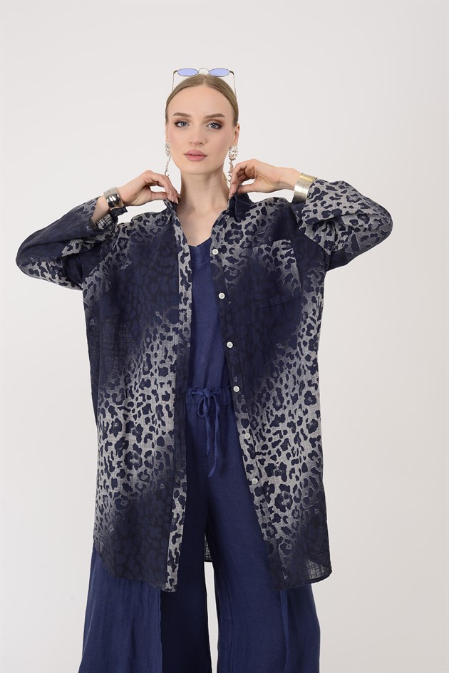 2502 LEOPAR DESEN GÖMLEK TUNİK