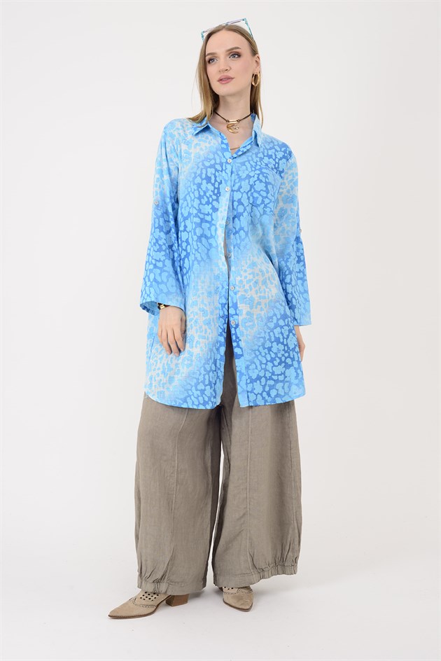 2502 LEOPAR DESEN GÖMLEK TUNİK