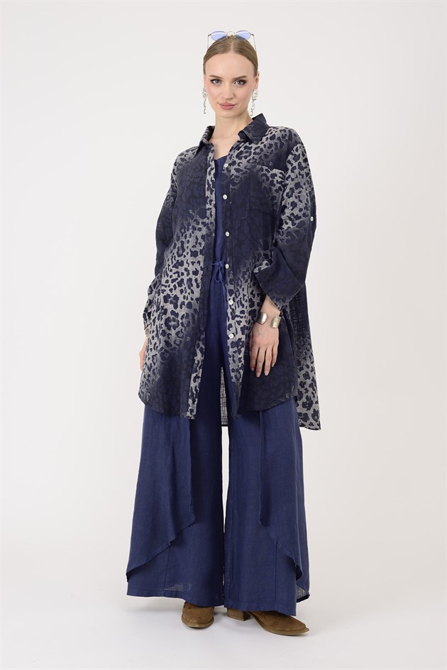 2502 LEOPAR DESEN GÖMLEK TUNİK