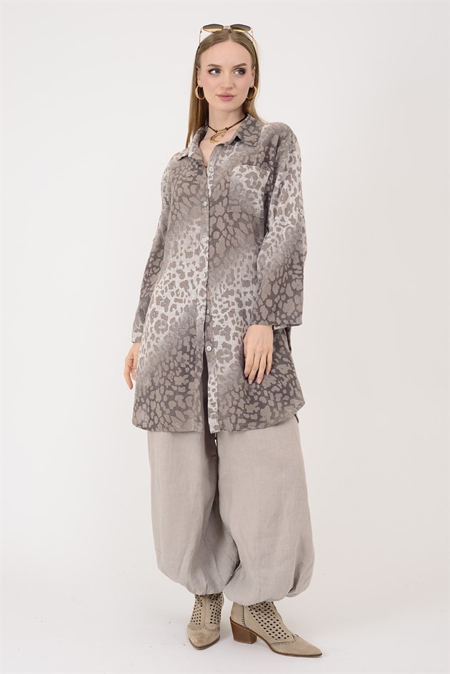 2502 LEOPAR DESEN GÖMLEK TUNİK