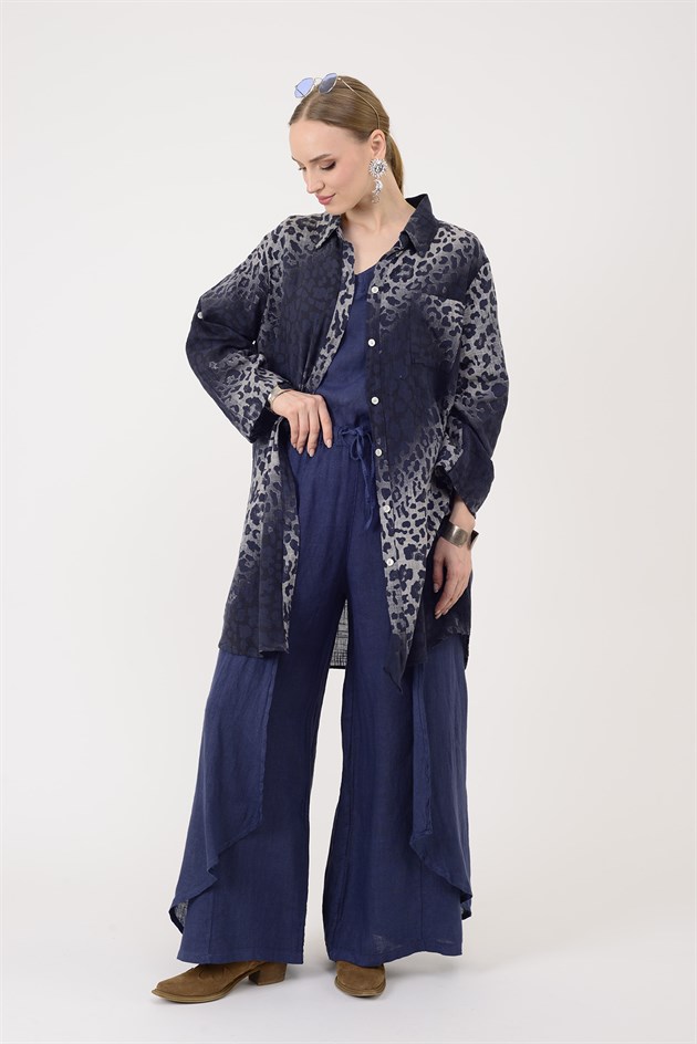 2502 LEOPAR DESEN GÖMLEK TUNİK