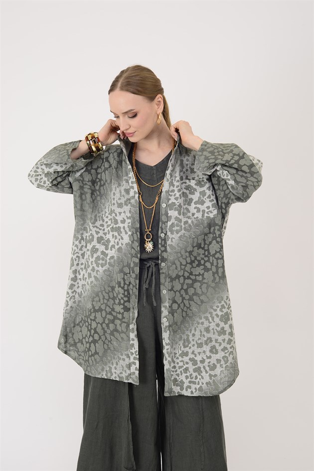 2502 LEOPAR DESEN GÖMLEK TUNİK