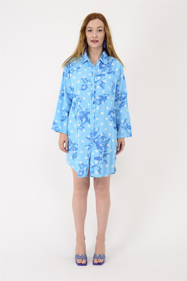 2502 PUANTİYE DESEN GÖMLEK TUNİK