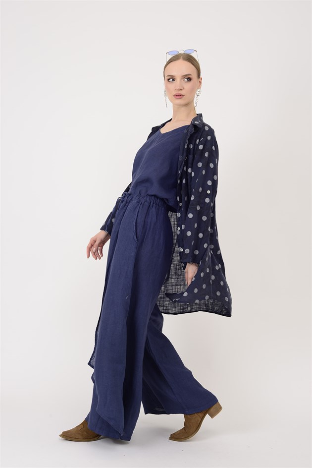 2502 PUANTİYE DESEN GÖMLEK TUNİK